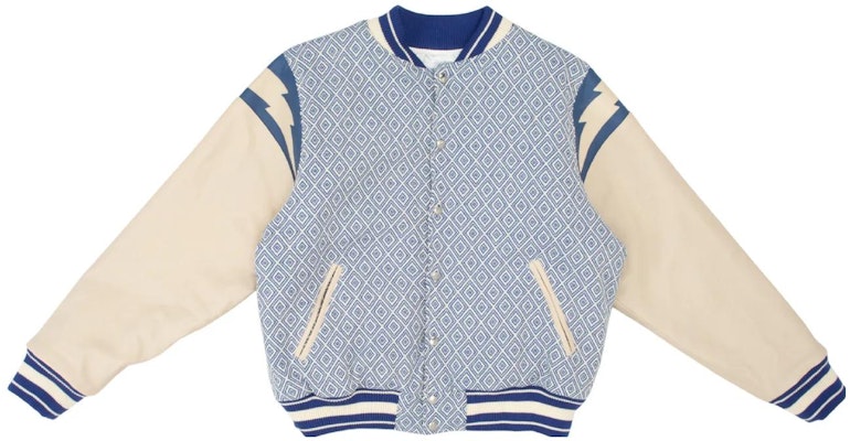 Rhude SS23 拼布棒球領外套 淺藍色 RHPS23JA02828186 Buy Rhude SS23 拼布棒球領外套 淺藍色 RHPS23JA02828186