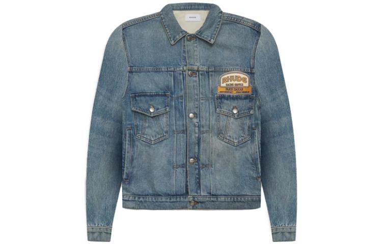 Rhude SS23 Solid Color Collared Jacket Blue RHPS23PA06012032