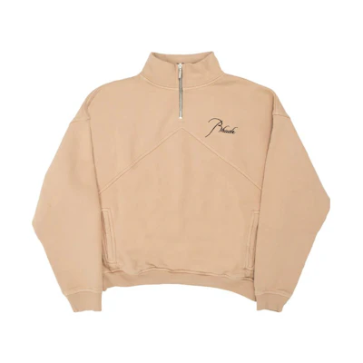 RHUDE SS23 Solid Color Embroidered Logo High-Neck Sweatshirt Men’s Yellow RHPS23SW06826033