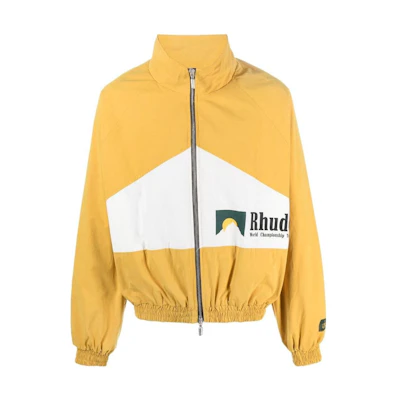 Rhude SS23 Yellow Printed Logo Bomber Jacket Fashion RHFW22JA500410441044
