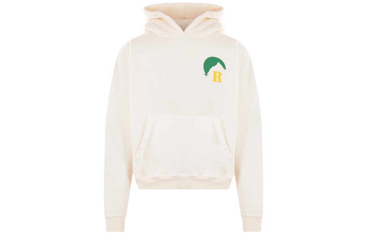 Rhude SS24 Beige Oversized Hoodie with Letter Print for Men RHPS24HO010126110611