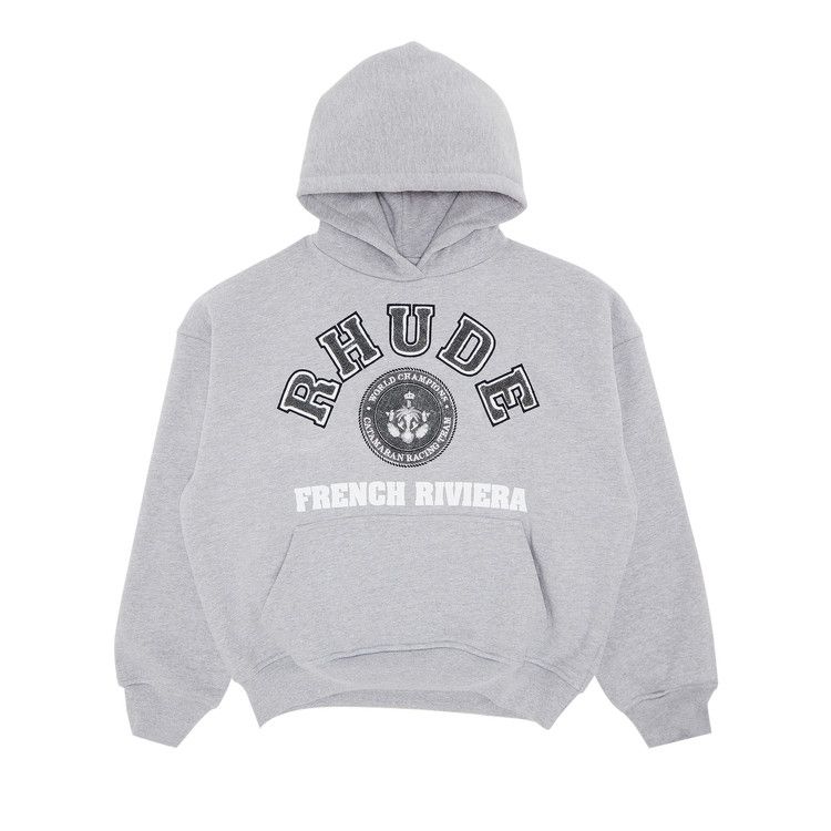 Rhude SS25 Heather Gray Soft Long Sleeve Sweatshirt Casual Comfortable SS25HO060123048