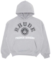 Rhude SS25 Heather Gray Soft Long Sleeve Sweatshirt Casual Comfortable SS25HO060123048 Rhude SS25 Heather Gray Soft Long Sleeve Sweatshirt Casual Comfortable SS25HO060123048