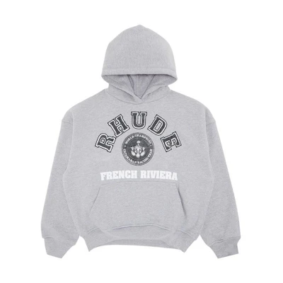 Rhude SS25 Heather Gray Soft Long Sleeve Sweatshirt Casual Comfortable SS25HO060123048