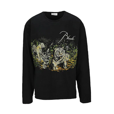 Rhude Tiger Print Crewneck Sweatshirt Black RHU08PF20015
