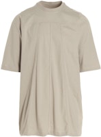 Rick Owens Beige Plain Cotton Crewneck Short Sleeve T-Shirt RU02B2244JA-08 Rick Owens Beige Plain Cotton Crewneck Short Sleeve T-Shirt RU02B2244JA-08