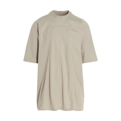 Rick Owens Beige Plain Cotton Crewneck Short Sleeve T-Shirt RU02B2244JA-08