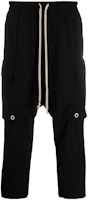 Rick Owens Black Ankle-Length Drawstring Pants with Side Pockets. RU21S6385NBS-09 Rick Owens Black Ankle-Length Drawstring Pants with Side Pockets. RU21S6385NBS-09