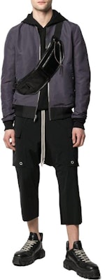 Rick Owens 黑色抽繩腰斜口袋九分褲 RU21S6385NBS-09 Lookbook Rick Owens 黑色抽繩腰斜口袋九分褲 RU21S6385NBS-09