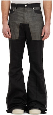 Rick Owens Seluar Kasual Hitam Colorblock Flared Mid-Rise Zippered. RU01D3335OR-09 Buy Rick Owens Seluar Kasual Hitam Colorblock Flared Mid-Rise Zippered. RU01D3335OR-09