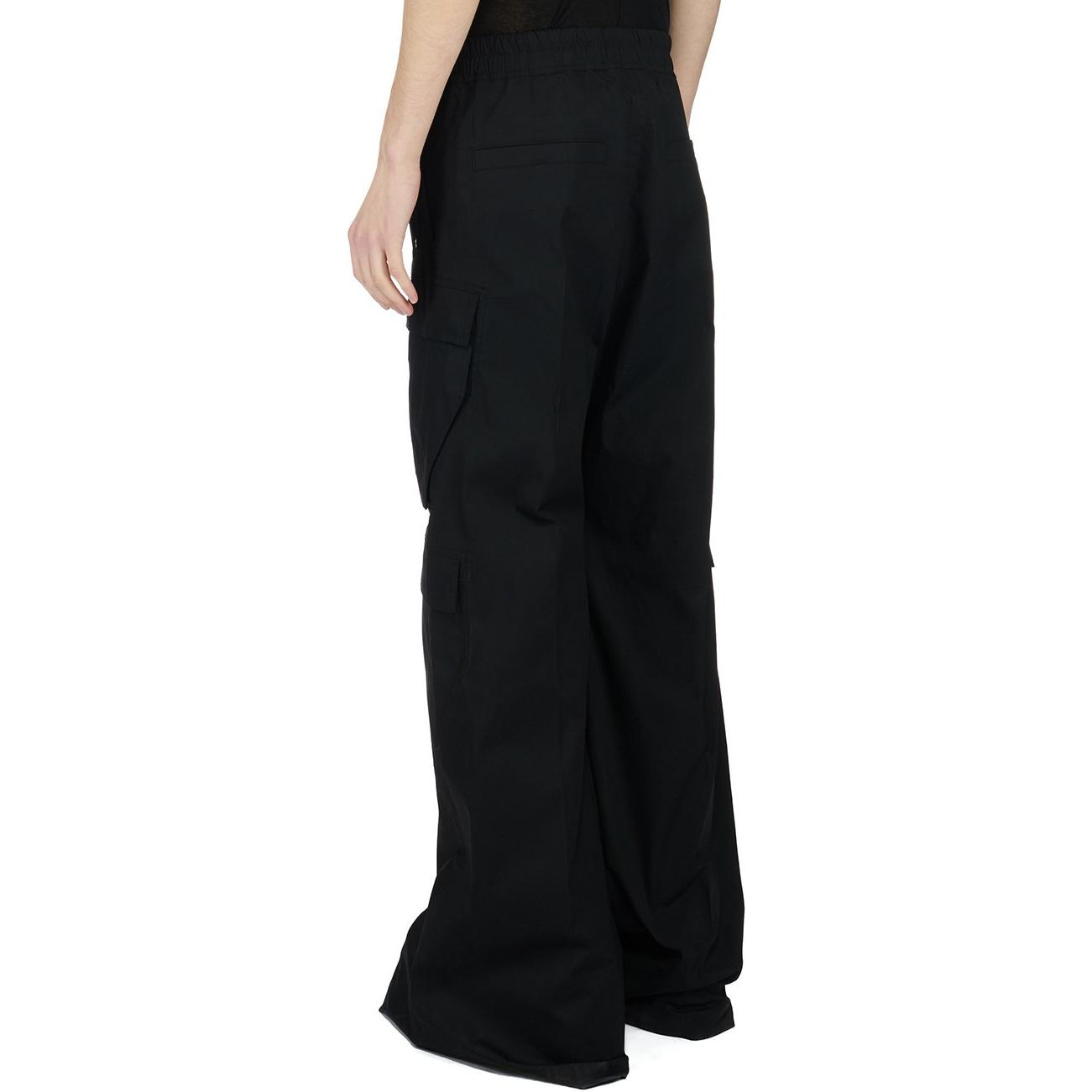 Shop Rick Owens 黑色抽繩寬褲休閒長褲 RU01D3339TE-09