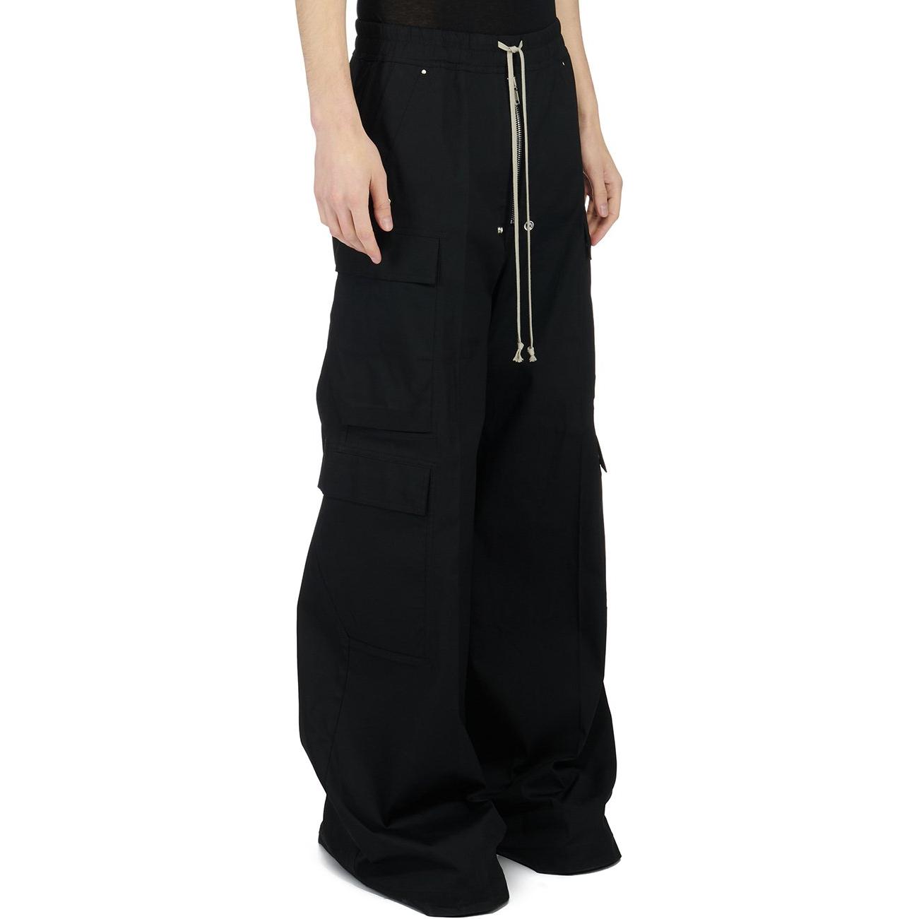 Details for Rick Owens 黑色抽繩寬褲休閒長褲 RU01D3339TE-09