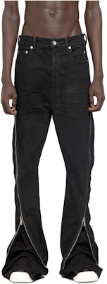 RICK OWENS 黑色拉鍊喇叭休閒牛仔褲 DU02C5363SBB09 Buy RICK OWENS 黑色拉鍊喇叭休閒牛仔褲 DU02C5363SBB09