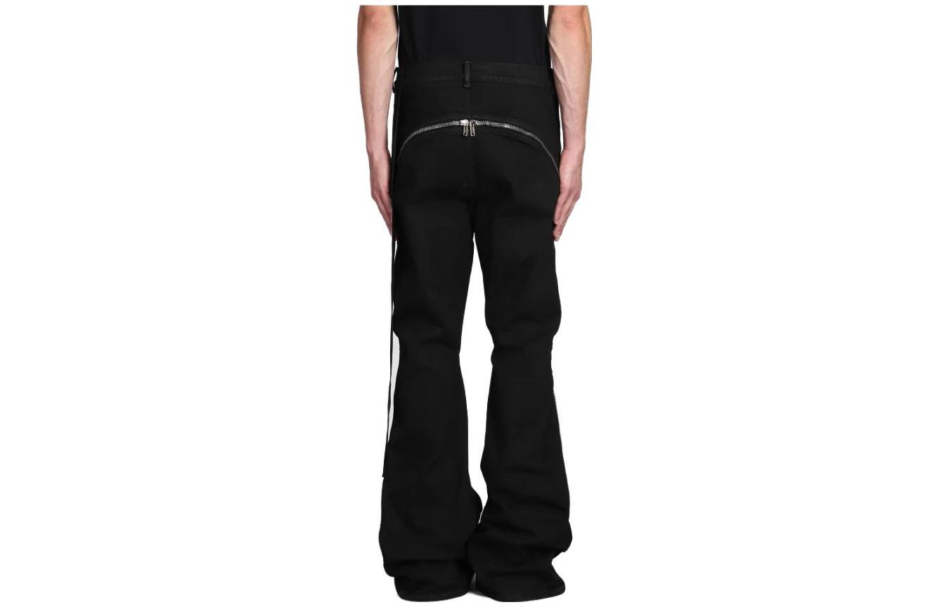 Lookbook RICK OWENS Seluar Jeans Denim Hitam Kasual Flared Zipper. DU02C5363SBB09