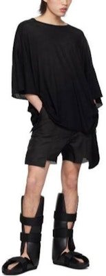 RICK OWENS Seluar Pendek Kargo Hitam Tinggi Pinggang Longgar dengan Zipper. RR01D3322SN-09 Purchase RICK OWENS Seluar Pendek Kargo Hitam Tinggi Pinggang Longgar dengan Zipper. RR01D3322SN-09