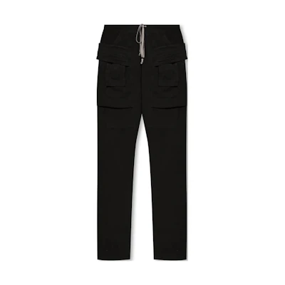 RICK OWENS Black Loose-Fit Casual Pocket Pants with Solid Color Lace-Up. DU02C5376RIG-09