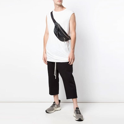 Rick Owens 黑色寬鬆中腰針織拉鍊口袋休閒褲 RU01B1376BA-09 Lookbook Rick Owens 黑色寬鬆中腰針織拉鍊口袋休閒褲 RU01B1376BA-09