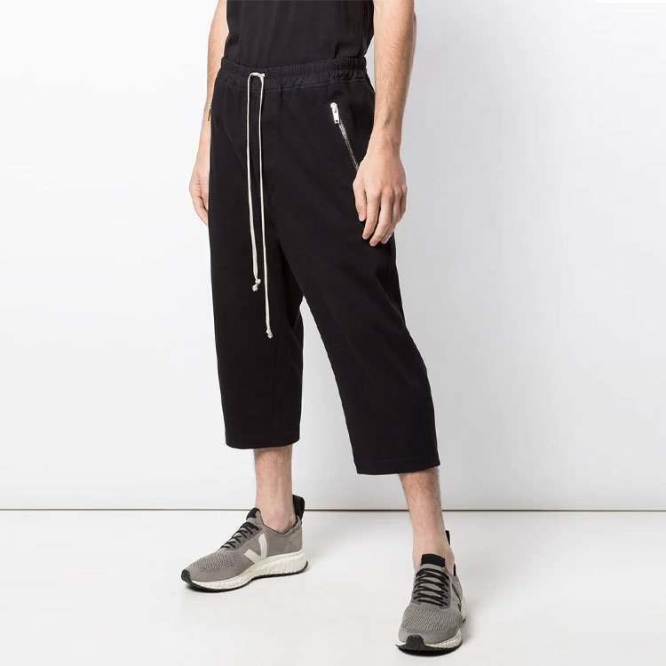 Purchase Rick Owens 黑色寬鬆中腰針織拉鍊口袋休閒褲 RU01B1376BA-09