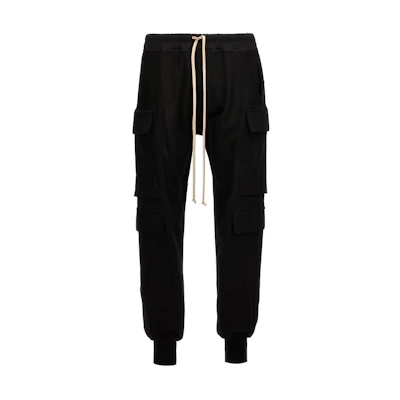 Rick Owens Black Multi-Pocket Drawstring Cargo Jogger Pants RU01D3337BA09