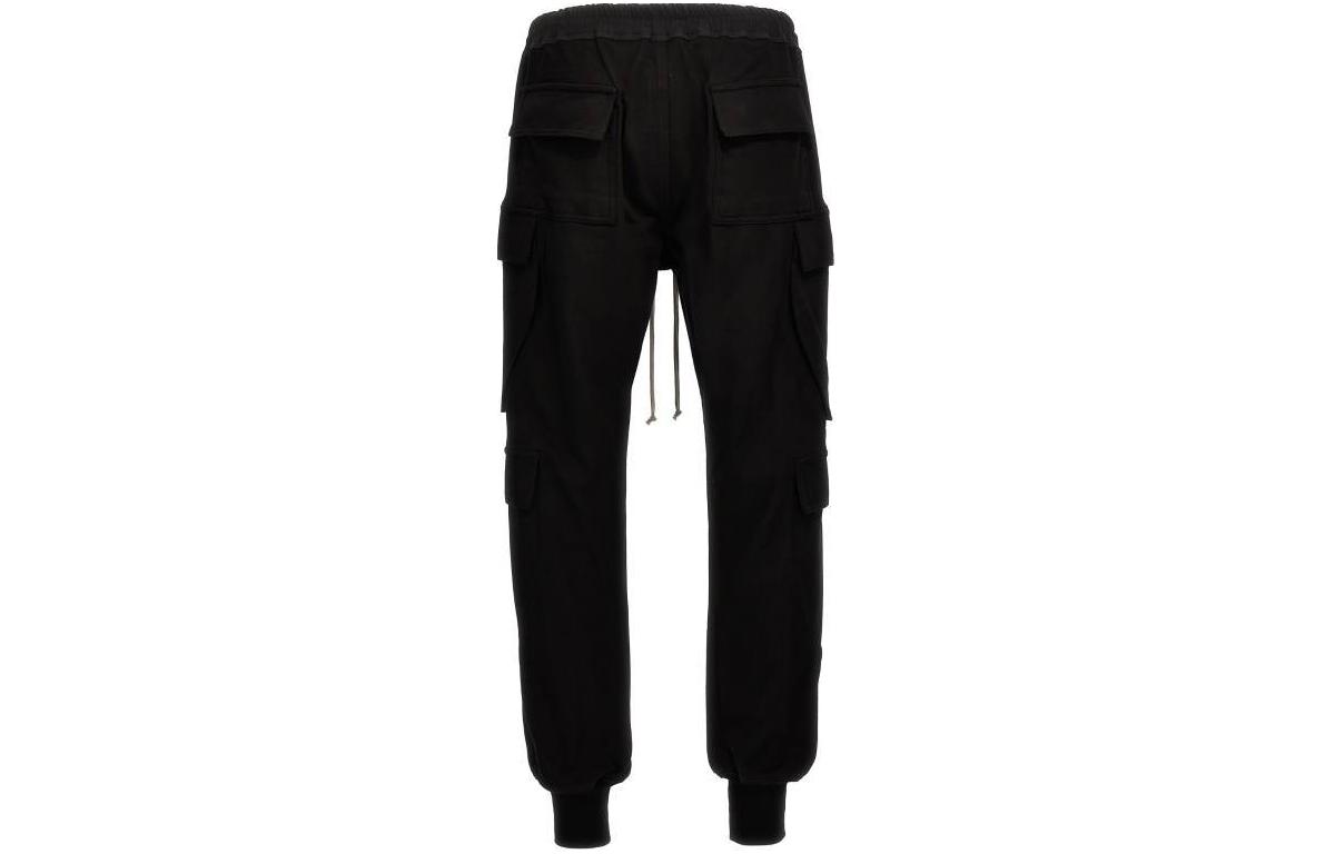 Lookbook Rick Owens Seluar Jogger Kargo Tali Serut Multi-Poket Hitam RU01D3337BA09