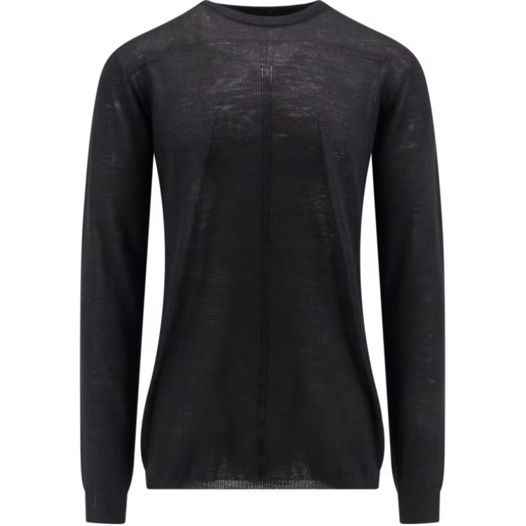 RICK OWENS  Black Pullover Crewneck Long Sleeve Sweater RU02D6622ML-09