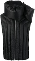 RICK OWENS Black Removable Neck Pad Sleeveless Vest Solid Color. RU02C7776NPD2-09 RICK OWENS Black Removable Neck Pad Sleeveless Vest Solid Color. RU02C7776NPD2-09