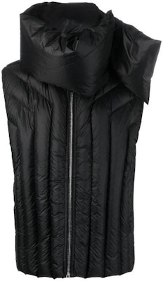 RICK OWENS Black Removable Neck Pad Sleeveless Vest Solid Color. RU02C7776NPD2-09 Order RICK OWENS Black Removable Neck Pad Sleeveless Vest Solid Color. RU02C7776NPD2-09