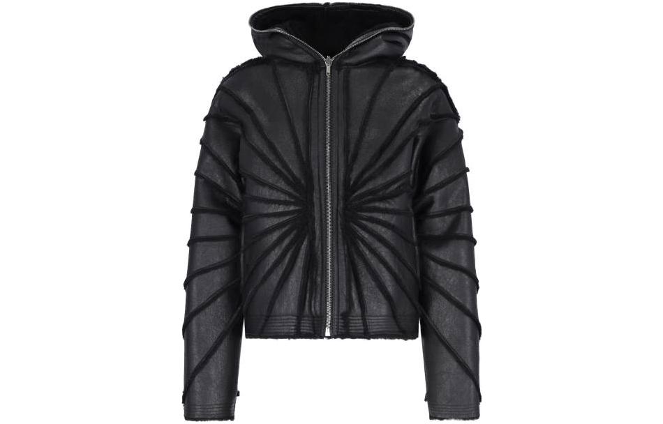 RICK OWENS  Black Reversible Zip-Up Hoodie Jacket. RU02C7765LSHBRA-09