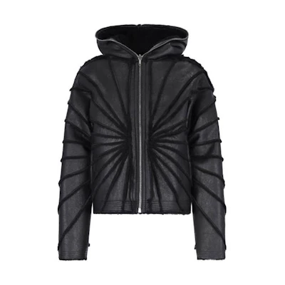 RICK OWENS Black Reversible Zip-Up Hoodie Jacket. RU02C7765LSHBRA-09