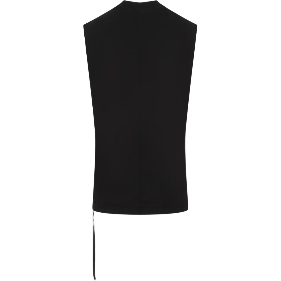 Lookbook RICK OWENS  Black Sleeveless Crew Neck Tank Top. DU02D2158RN-09