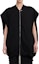 Order RICK OWENS Black Sleeveless V-Neck Zip Vest DU01D1162F-09