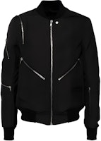 Rick Owens Black Slim Fit Zip-Up Bomber Jacket. RL02D6794HDU-09 Rick Owens Black Slim Fit Zip-Up Bomber Jacket. RL02D6794HDU-09