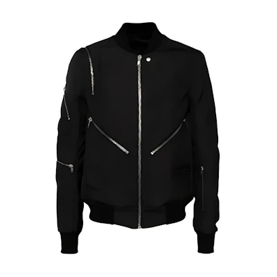 Rick Owens Black Slim Fit Zip-Up Bomber Jacket. RL02D6794HDU-09