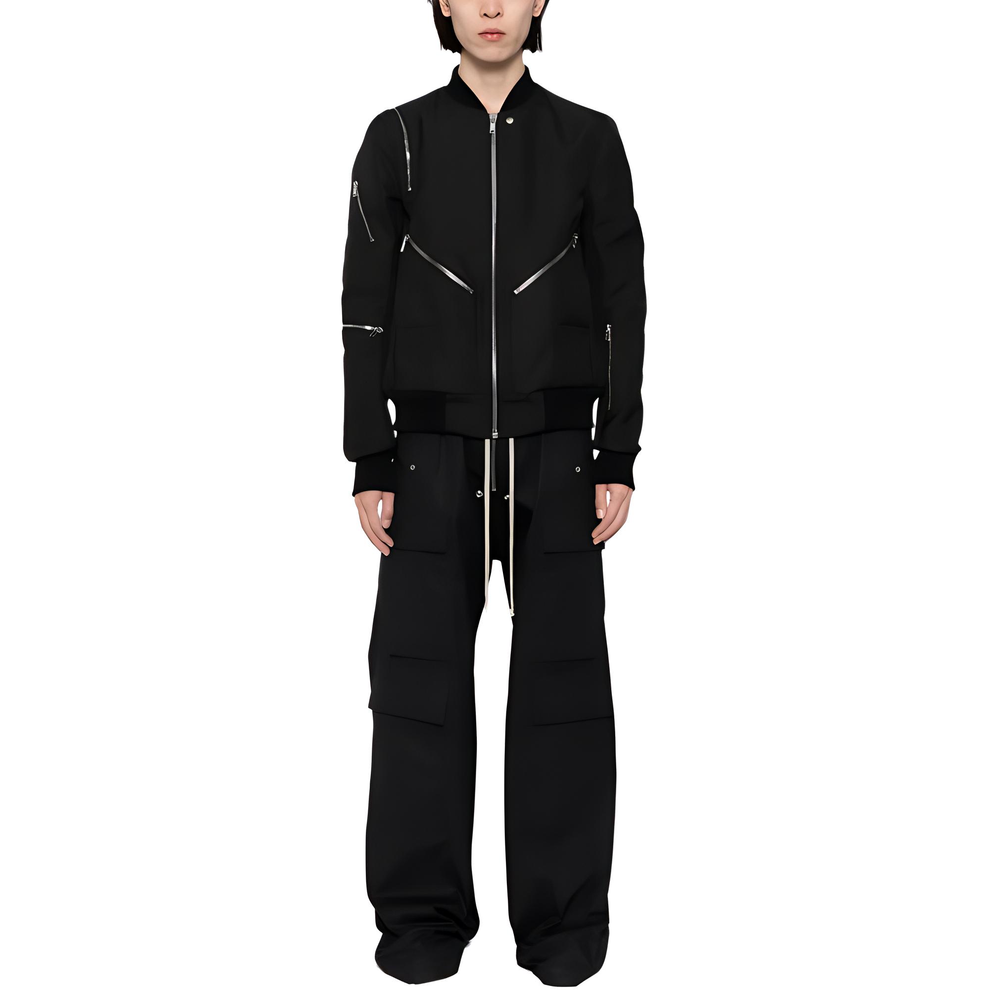 Lookbook Rick Owens Jaket Bomber Zip-Up Slim Fit Hitam. RL02D6794HDU-09