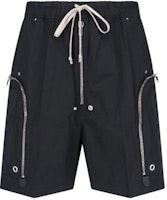 RICK OWENS Black Solid Color Drawstring Cargo Shorts. RU01D3392TE-09 RICK OWENS Black Solid Color Drawstring Cargo Shorts. RU01D3392TE-09