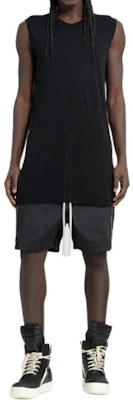 릭 오웬스 블랙 솔리드 컬러 드로스트링 카고 반바지. RU01D3392TE-09 Lookbook 릭 오웬스 블랙 솔리드 컬러 드로스트링 카고 반바지. RU01D3392TE-09