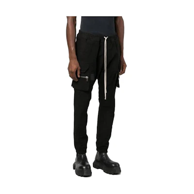 Rick Owens Black Solid Drawstring Jogger Pants Casual Trousers. RU02C7396TB09