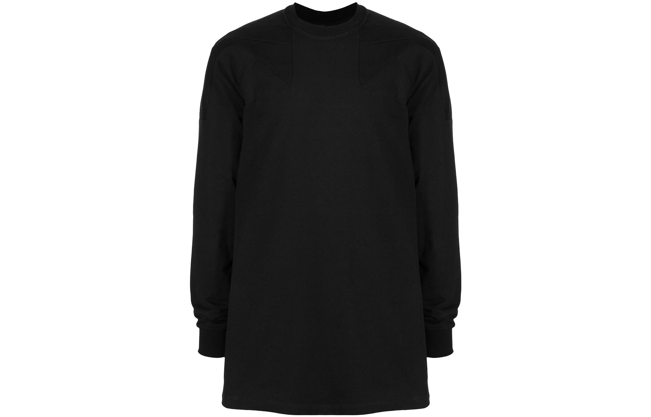 Order Rick Owens  Black Solid Pullover Crewneck Long Sleeve T-Shirt RU02A5278BA09