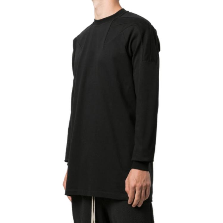 Lookbook Rick Owens  Black Solid Pullover Crewneck Long Sleeve T-Shirt RU02A5278BA09