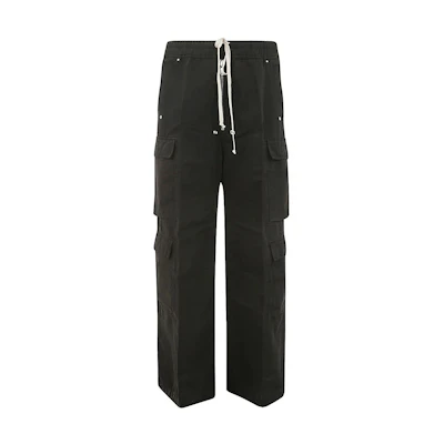 RICK OWENS Black Straight-Leg Work Pants with Metallic Detailing. DU01D1398CB-09