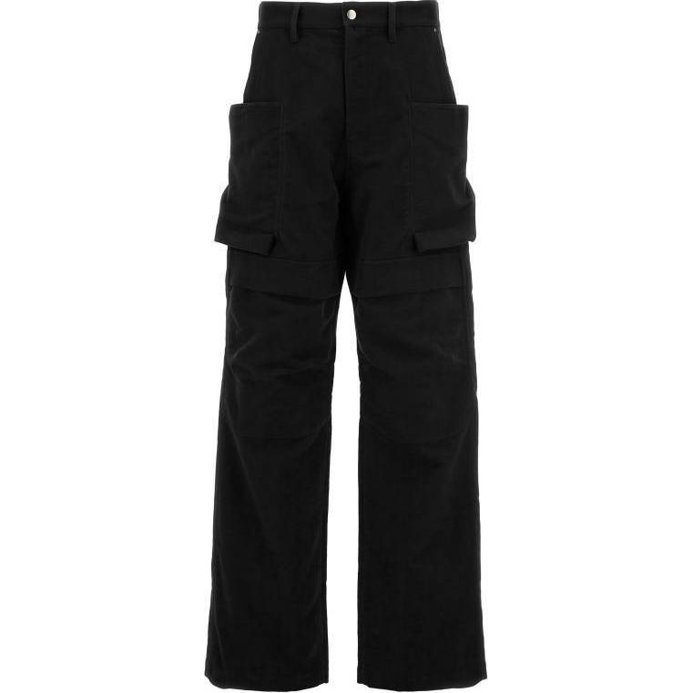 Rick Owens  Black Straight-Leg Zipper Casual Pants with Mid-Waist. RU02D6346TB-09