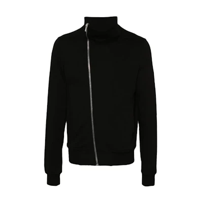 Rick Owens Black Zip-Up Fitted Long-Sleeve Sweatshirt RU02D6272BA-09