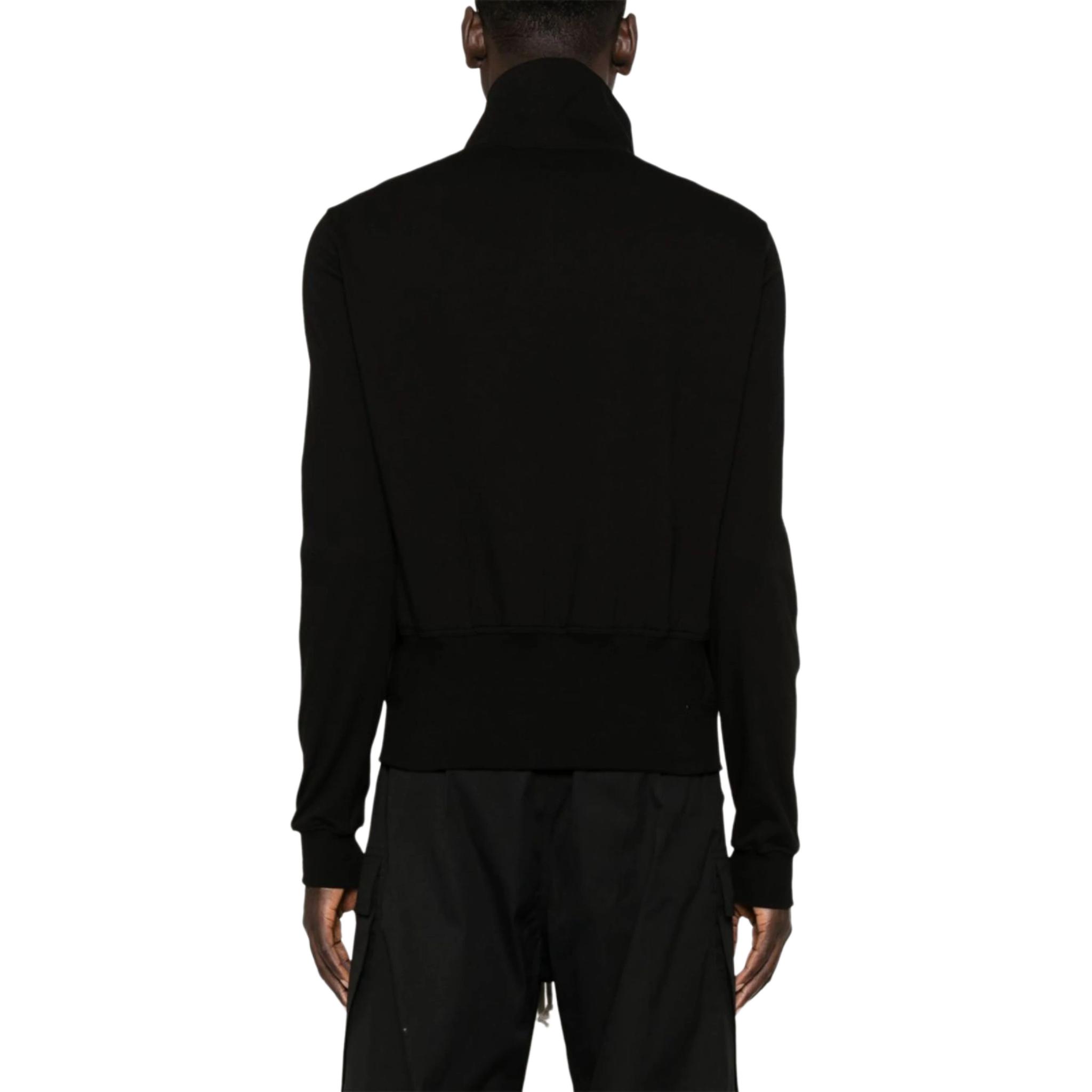 Lookbook Rick Owens Black Zip-Up Sweatshirt Lengan Panjang Fitted RU02D6272BA-09