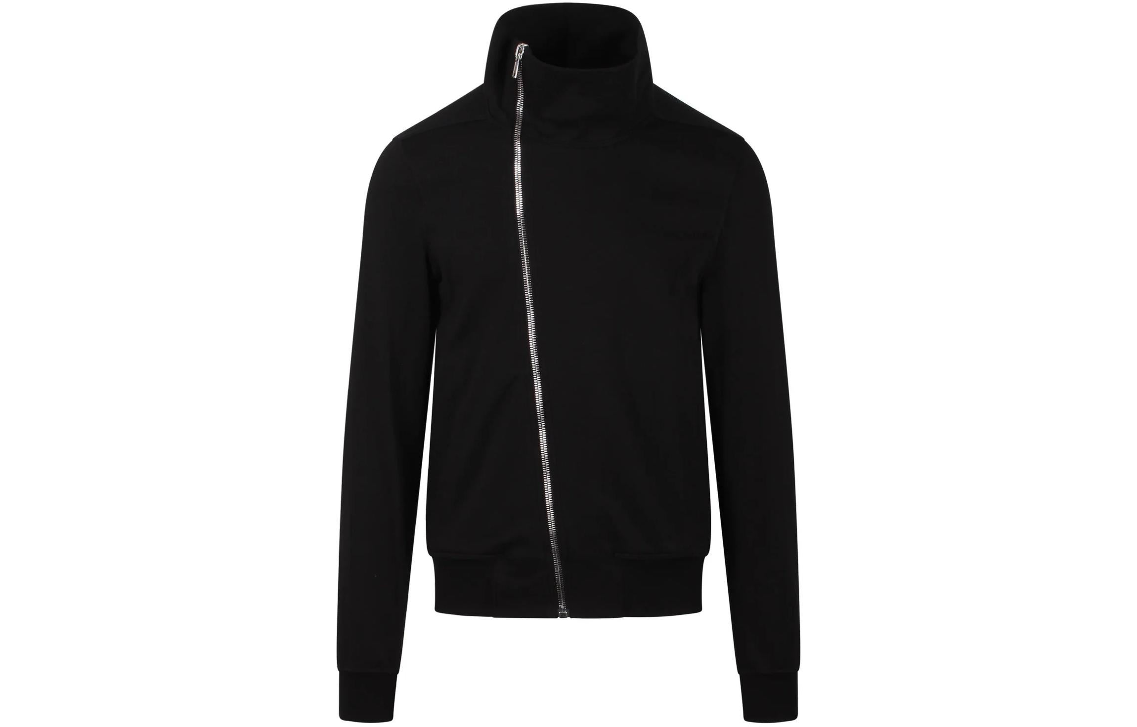 Order Rick Owens  Black Zip-Up Loose-Fit Jacket with Stand Collar and Pockets RU01D3272BA-09