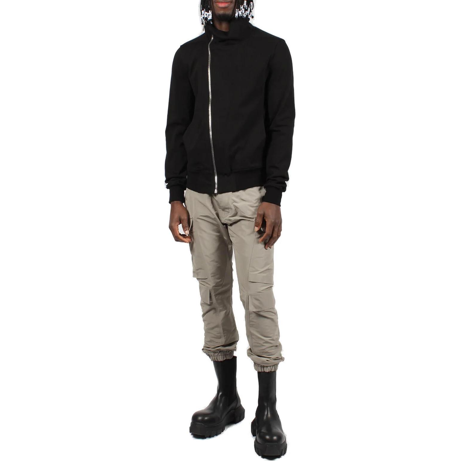 Lookbook Rick Owens  Black Zip-Up Loose-Fit Jacket with Stand Collar and Pockets RU01D3272BA-09