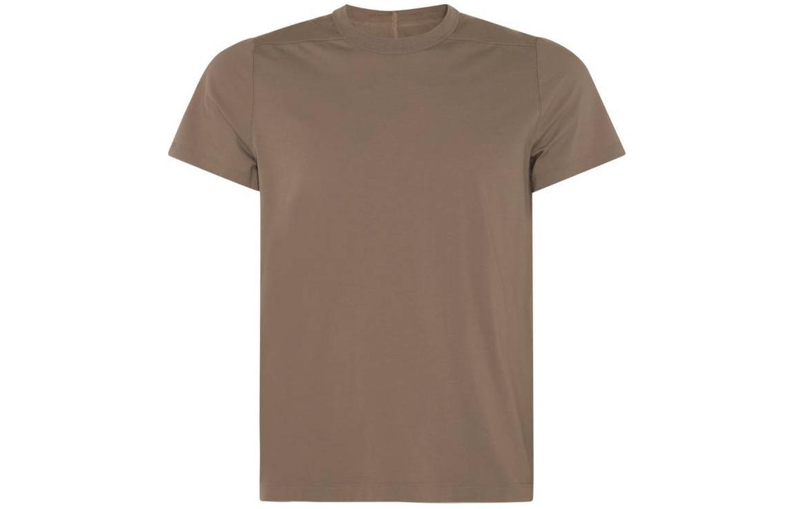 RICK OWENS  Brown Slim-Fit Solid Color Crewneck T-Shirt. RU01D3265JA-08