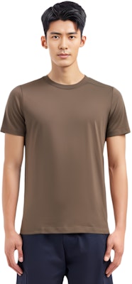 RICK OWENS Brown Slim-Fit Solid Color Crewneck T-Shirt. RU01D3265JA-08 Shop RICK OWENS Brown Slim-Fit Solid Color Crewneck T-Shirt. RU01D3265JA-08