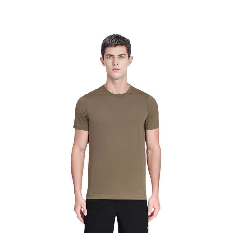 Purchase RICK OWENS  Brown Slim-Fit Solid Color Crewneck T-Shirt. RU01D3265JA-08