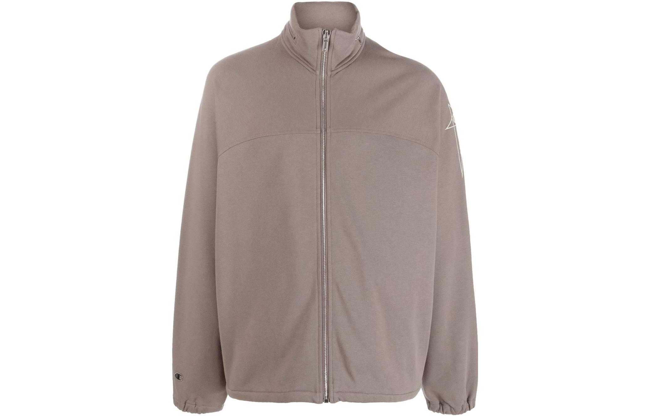 Rick Owens  Brown Solid Color Zip Up Long Sleeve Sweatshirt CM02C9219CHFE-34