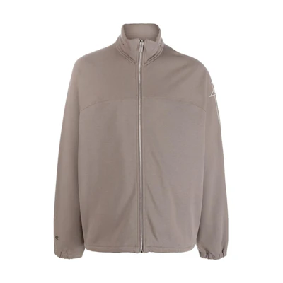Rick Owens Brown Solid Color Zip Up Long Sleeve Sweatshirt CM02C9219CHFE-34